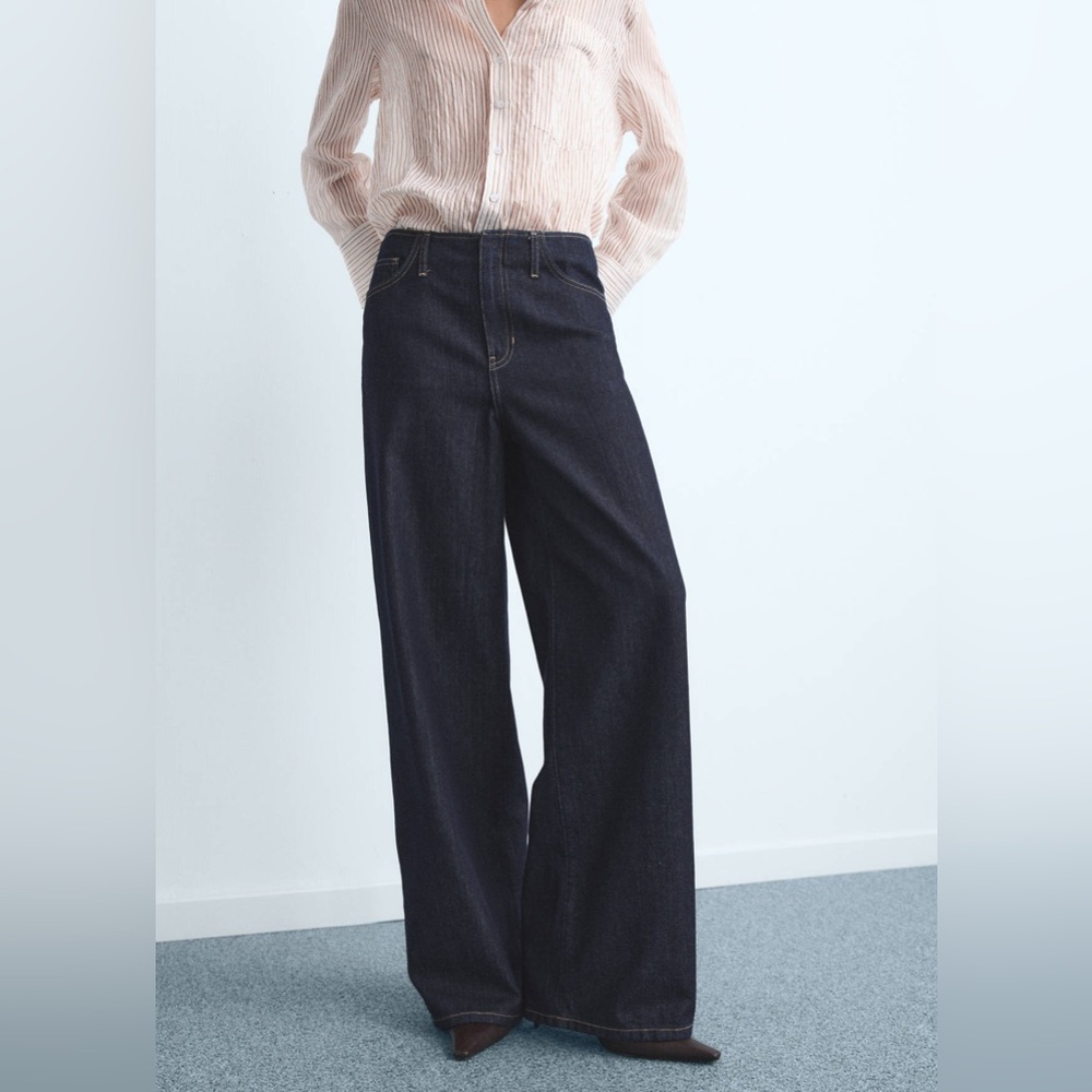 NWT MANGO Wide Leg Mid-Rise Jeans
